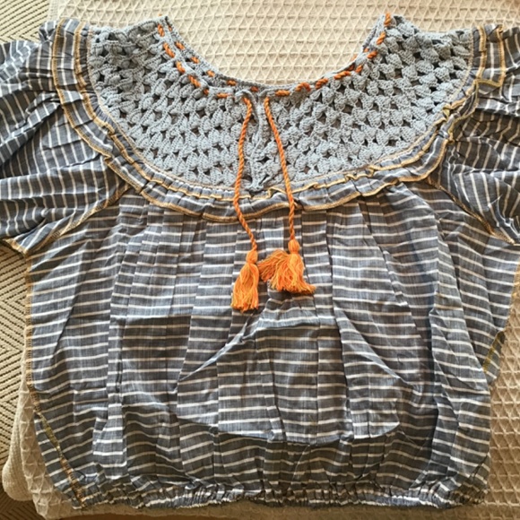 Free People – Allora Allora Blouse BLUE / M - Picture 3 of 6